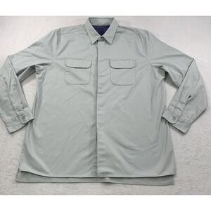 Vintage Levi's Sta-Prest Shirt Men's XL Gray Long Sleeve Button Up‎ Safari